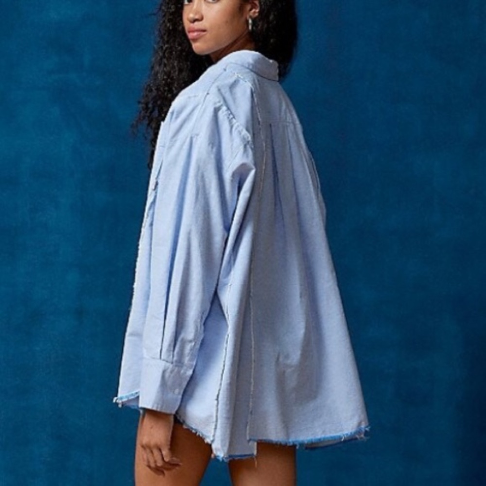 BDG / Urban Outfitters Spliced Dad Button Down Shirt Blue Medium